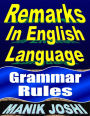 Remarks In English Language: Grammar Rules