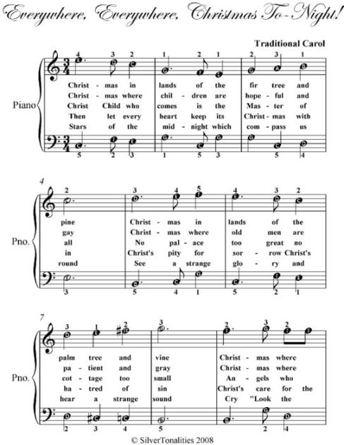 everywhere everywhere christmas tonight easy piano sheet music by pity the child sheet music