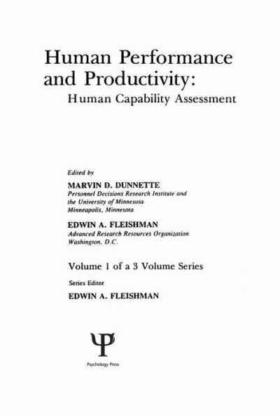Human Performance and Productivity: Volumes 1, 2, and 3