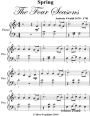 Spring Four Seasons Easy Elementary Piano Sheet Music
