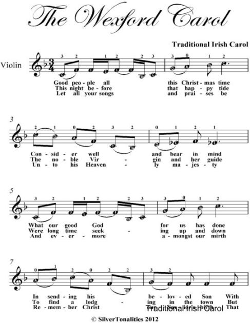 Wexford Carol Easy Violin Sheet Music By Traditional Irish Carol Nook Book Ebook Barnes 