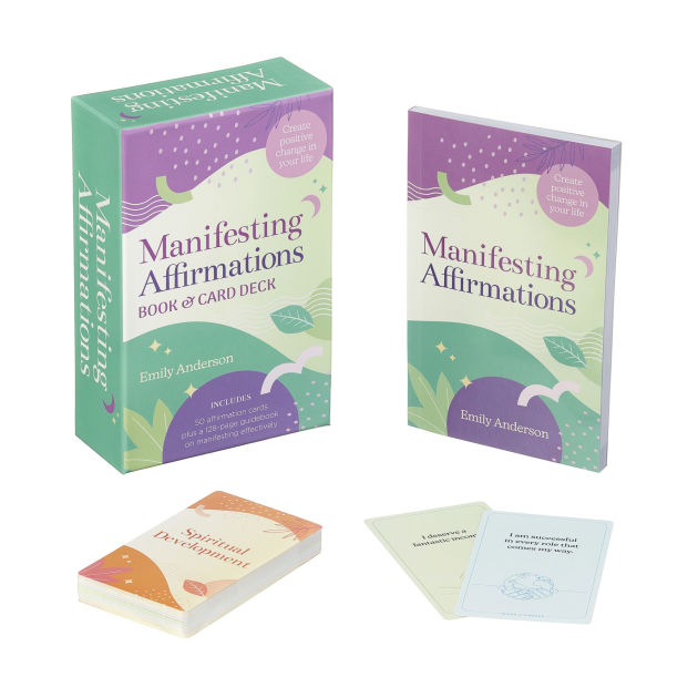 Manifesting Affirmations Book & Card Deck Create Positive Change in Your Life. Includes 50