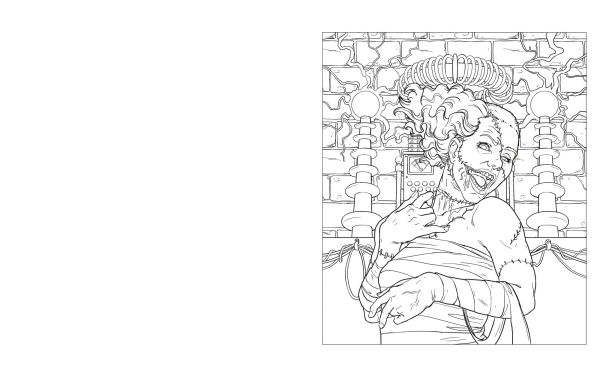 The Ghoulish Horror Coloring Kit: Includes a 64-page book, 6 frameable colouring prints and 10 pencils