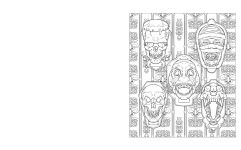 Alternative view 5 of The Ghoulish Horror Coloring Kit: Includes a 64-page book, 6 frameable colouring prints and 10 pencils