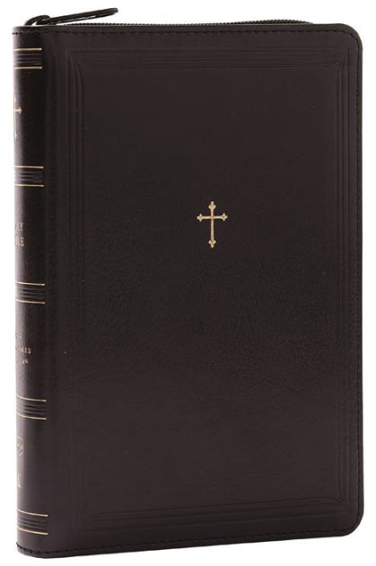 Nkjv Compact Paragraph Style Reference Bible Leathersoft Black With