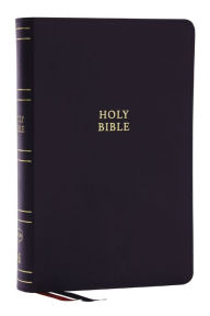 Title: NKJV, Single-Column Reference Bible, Verse-by-verse, Black Bonded Leather, Red Letter, Comfort Print, Author: Thomas Nelson