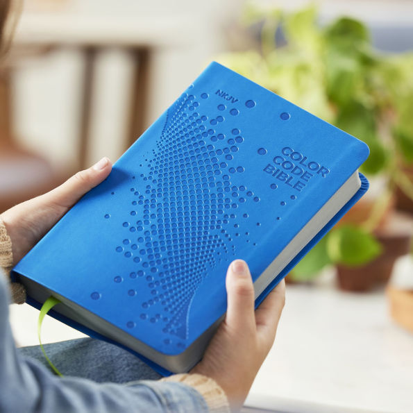 NKJV, Color Code Bible for Kids, Blue Leathersoft, Comfort Print