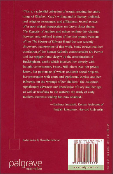 The Literary Career and Legacy of Elizabeth Cary, 1613-1680