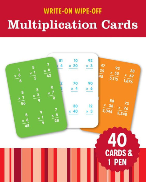 Write-On Wipe-Off Multiplication Cards
