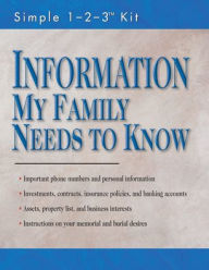 Title: Information My Family Needs to Know, Author: Publications International Staff