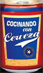 Cocinando con cerveza shaped cookbook