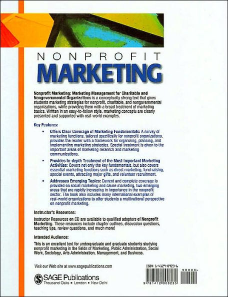 Nonprofit Marketing: Marketing Management for Charitable and Nongovernmental Organizations / Edition 1