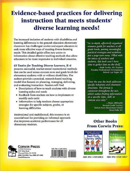 63 Tactics for Teaching Diverse Learners, K-6 / Edition 1