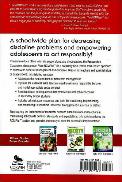 Responsible Classroom Management, Grades 6-12: A Schoolwide Plan / Edition 1