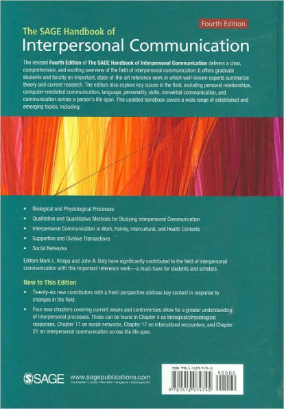 The SAGE Handbook of Interpersonal Communication / Edition 4
