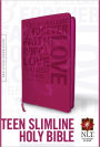 Teen Slimline Bible NLT (Red Letter, LeatherLike, Hot Pink)