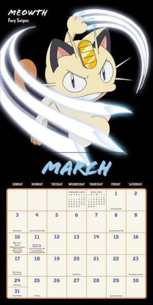 Pok mon Moves 2024 Wall Calendar