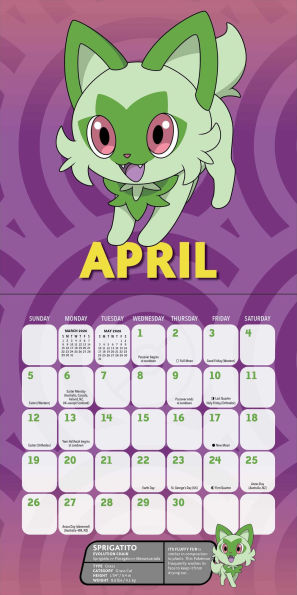 2026 Pokemon Mini Wall Calendar