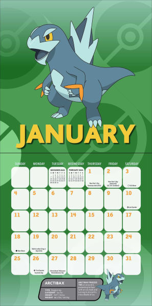 2026 Pokemon Mini Wall Calendar