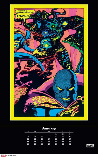 2026 Marvel Classic Black Light Poster Calendar with 12 Frameable Prints