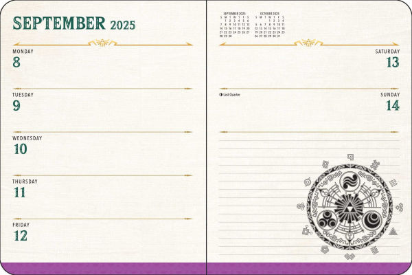 2025-2026 Legend of Zelda 16-Month Weekly/Monthly Planner