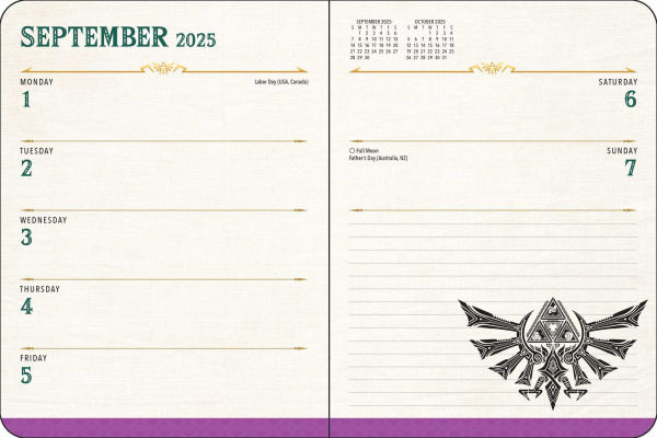 2025-2026 Legend of Zelda 16-Month Weekly/Monthly Planner