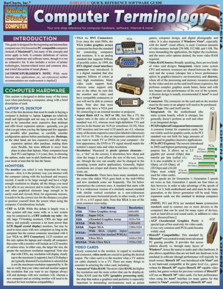 Computer Terminology: QuickStudy Laminated Reference Guide