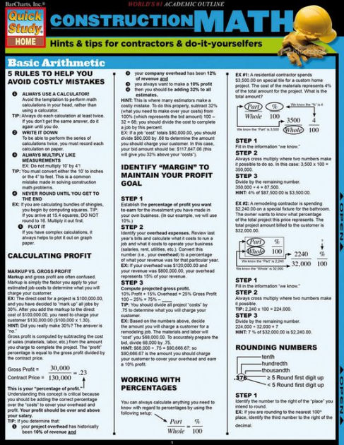 Construction Math By Barcharts Other Format Barnes And Noble®