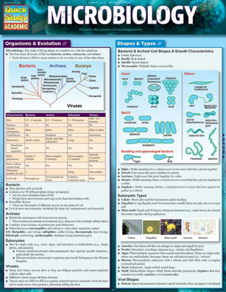 Microbiology: a QuickStudy Laminated 6-Page Reference Guide