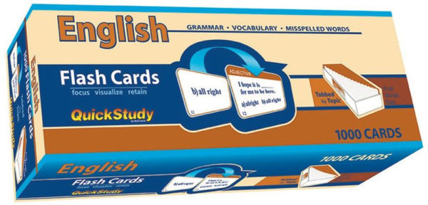 English Flash Cards (1000 cards): a QuickStudy Reference Tool