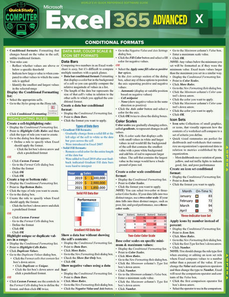 Microsoft Excel 365 Advanced: a QuickStudy Laminated Reference Guide