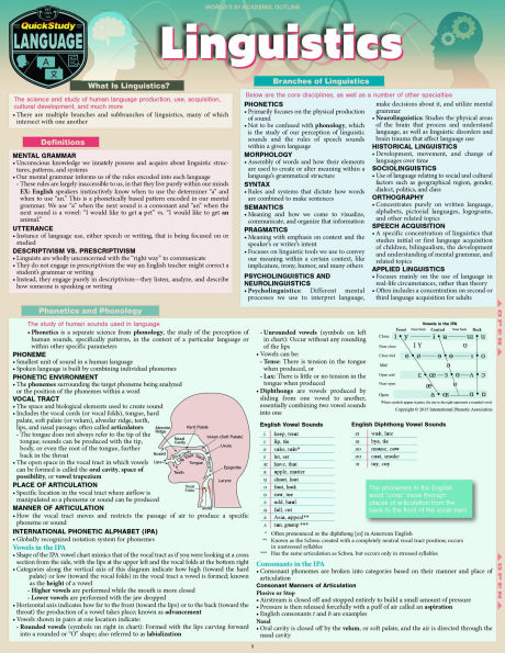 Linguistics: a QuickStudy Laminated Reference Guide