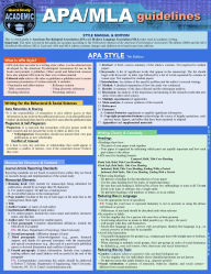 Title: APA/MLA Guidelines - 7th/9th Editions Style Reference for Writing: a QuickStudy Laminated Guide, Author: Kaitlyn McNamee