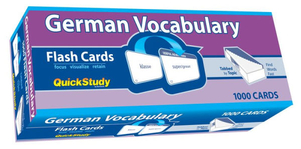 German Vocabulary 1000 Flash Cards: a QuickStudy Tool