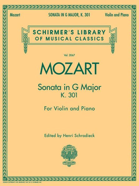 Sonata in G Major, K301: Schirmer Library of Classics Volume 2067 for Violin and Piano