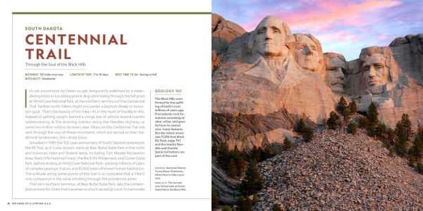100 Hikes of a Lifetime U.S.A.: The Country's Ultimate Scenic Trails