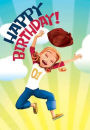 Deep Blue Kat Happy Birthday Postcard (Pkg of 25)