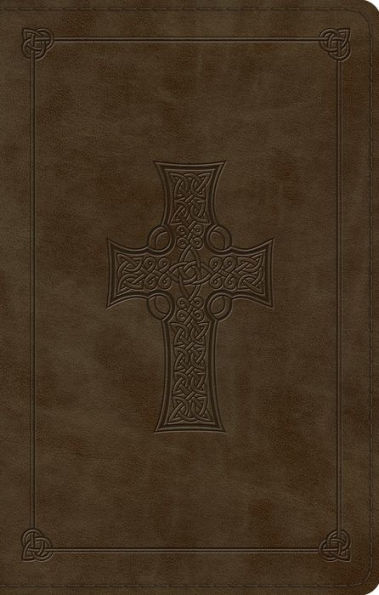 ESV Large Print Value Thinline Bible (TruTone, Olive, Celtic Cross Design)