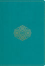 ESV Large Print Compact Bible (TruTone, Teal, Bouquet Design)