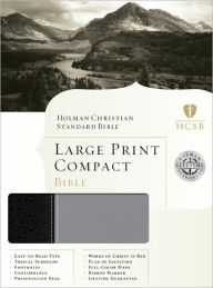 HCSB Large Print Compact Bible, Black/Gray LeatherTouch