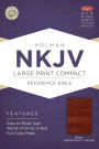 NKJV Large Print Compact Reference Bible, Brown Cross LeatherTouch, Indexed