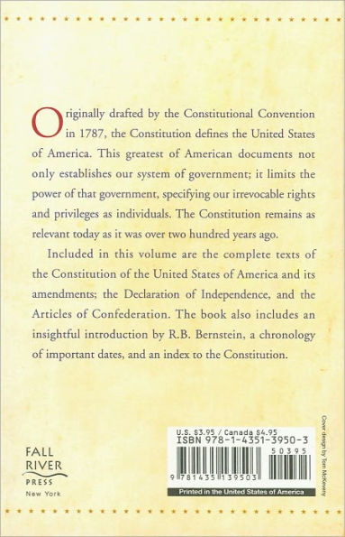The Constitution of the United States with the Declaration of Independence and the Articles of Confederation