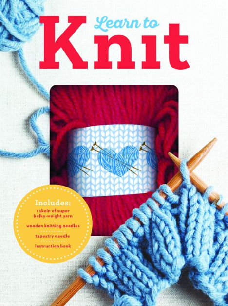 Learn To Knit Kit Yarn Knitting Needles Tapestry Needle & Book Included
