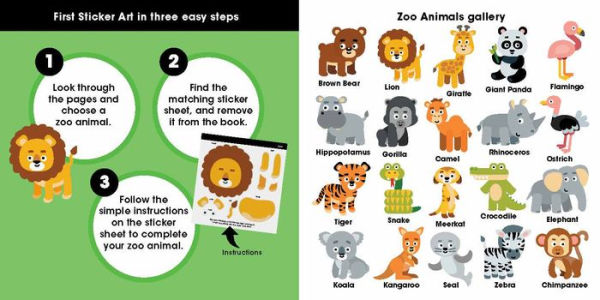 First Sticker Art: Zoo Animals: Use Stickers to Create 20 Cute Zoo Animals