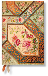 2015 18M Filigree Floral Ivory Mini HOR Planner