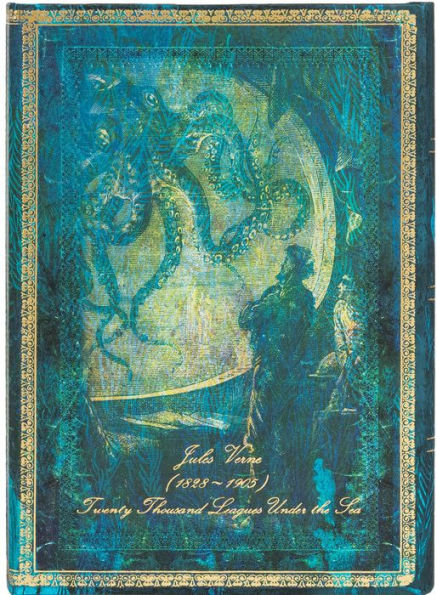 Paperblanks Verne, Twenty Thousand Leagues Hardcover Journals Midi 144 pg Lined