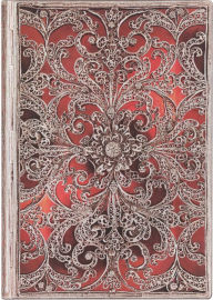 Garnet Softcover Flexis Midi 176 pg Lined Silver Filigree Collection