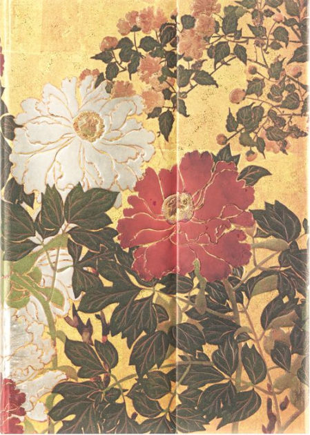 Paperblanks Natsu Rinpa Florals Hardcover Journal Midi Unlined Wrap 144 PG 120 GSM