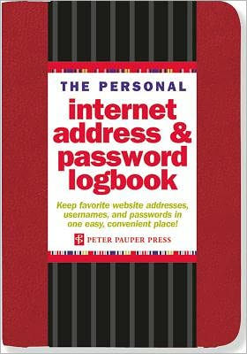 Personal Internet Address & Password Logbook Red