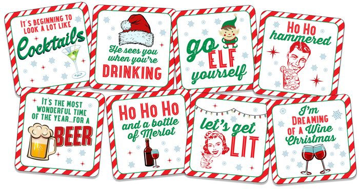 joy peace believe merry christmas coasters — MUSEUM OUTLETS